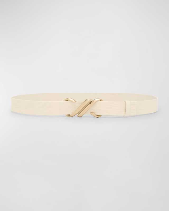 Embossed Leather Monogram Belt